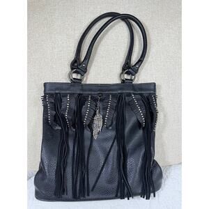 Montana West Women's Black Western Cowgirl Tote Bag Pebbled Leather Fashion